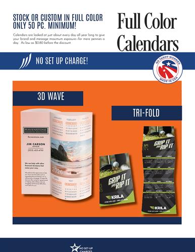 Low Cost, Low Minimum Full Color Calendars