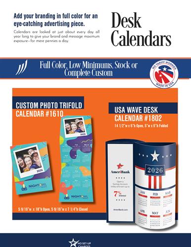 Budget Priced Low Minimum Full Color Calendars