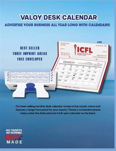 Warwick Desk Calendars for Low Cost Year Long Advertising