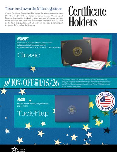 10% Off Budget Priced Certificate Holders